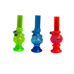 12 x 6" Small Acrylic Bong With Rubber Base Mixed Colours - GS0686