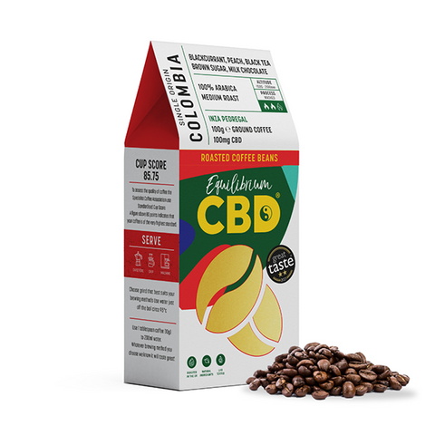 Equilibrium CBD 100mg Full Spectrum Whole Coffee Beans - 100g (BUY 2 GET 1 FREE)