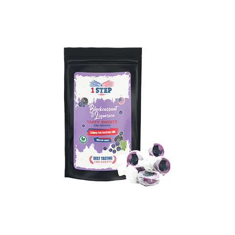 1 Step CBD 250mg Blackcurrant & Liquorice Taffy Grab Bag - 150g