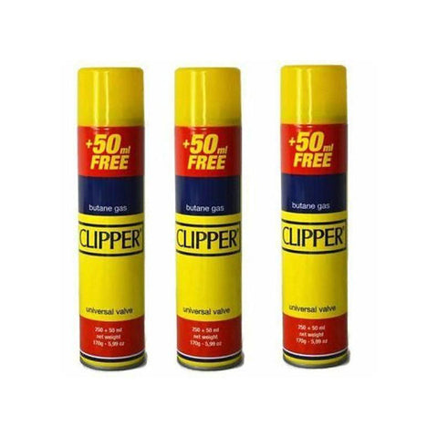 Clipper 300ml Butane Gas With Adapter Cap -Full pack