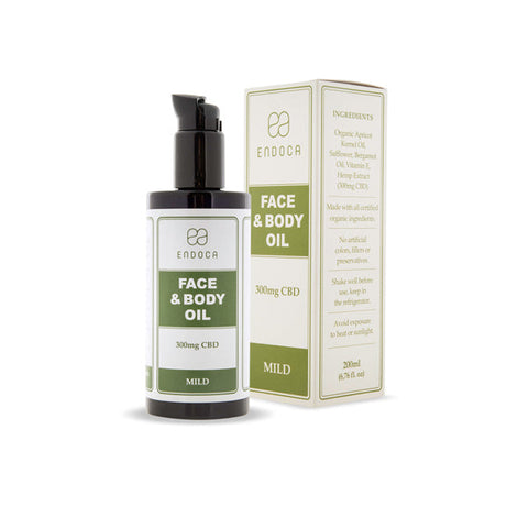 Endoca 300mg CBD Face & Body Oil - 200ml