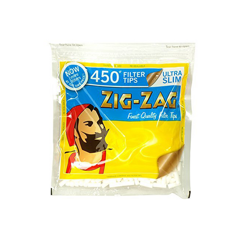 Zig-Zag 450 Filter Tips Ultra-Slim pre-cut Resealable Bag